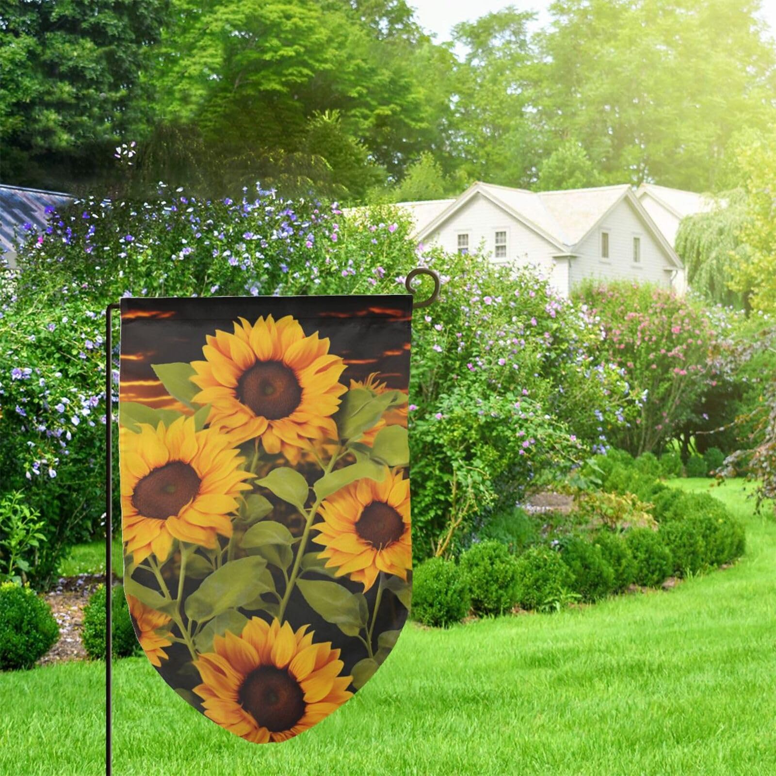 Plcnn Lot De 4 Drapeaux De Jardin En Forme De Tournesol, Drapeaux De Bienvenue Décoratifs Double Face 30,5 X 45,7 Cm, Papillon, Carreaux, Tournesol, Automne, Cour, Maison, Drapeau Pour Extérieur