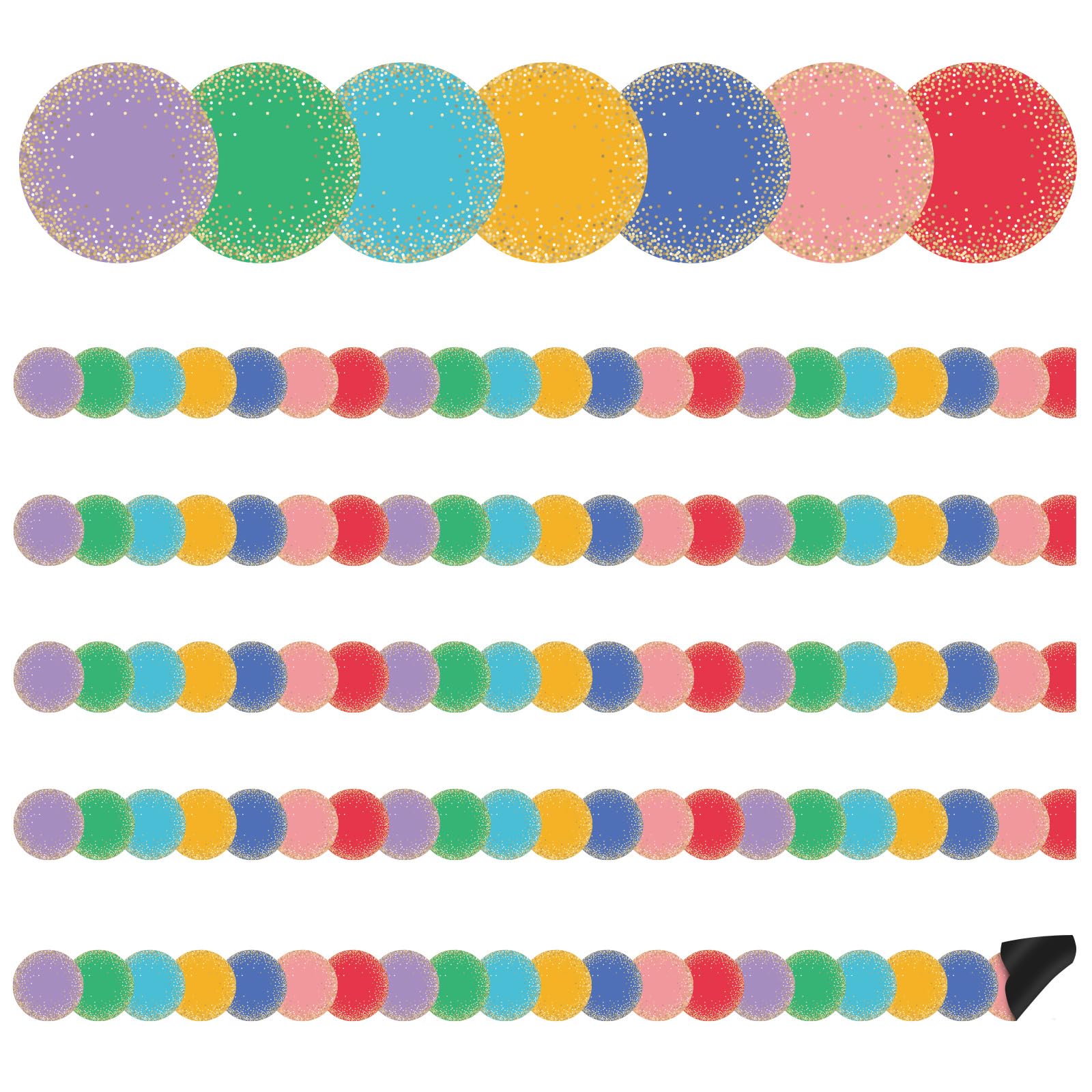 Ireer 24 Pieces Magnetic Strips Retro Magnetic Border for Classroom Whiteboard Bulletin Board Decorative Strips with Adhesive Borders for Bulletin