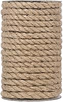 Vivifying 8mm Jute Rope 50 Feet - Natural Heavy Duty Twine for Crafts, Cat Scratch Posts, Gardening & Bundling
