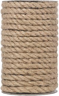 Vivifying 8mm Jute Rope 50 Feet - Natural Heavy Duty Twine for Crafts, Cat Scratch Posts, Gardening & Bundling