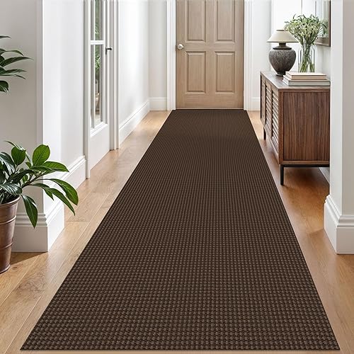 Vista 474 de EARTHALL - Tapete tejido lavable con parte trasera de goma, tapete trenzado de algodón antideslizante para interiores para entrada, pasillo, cocina