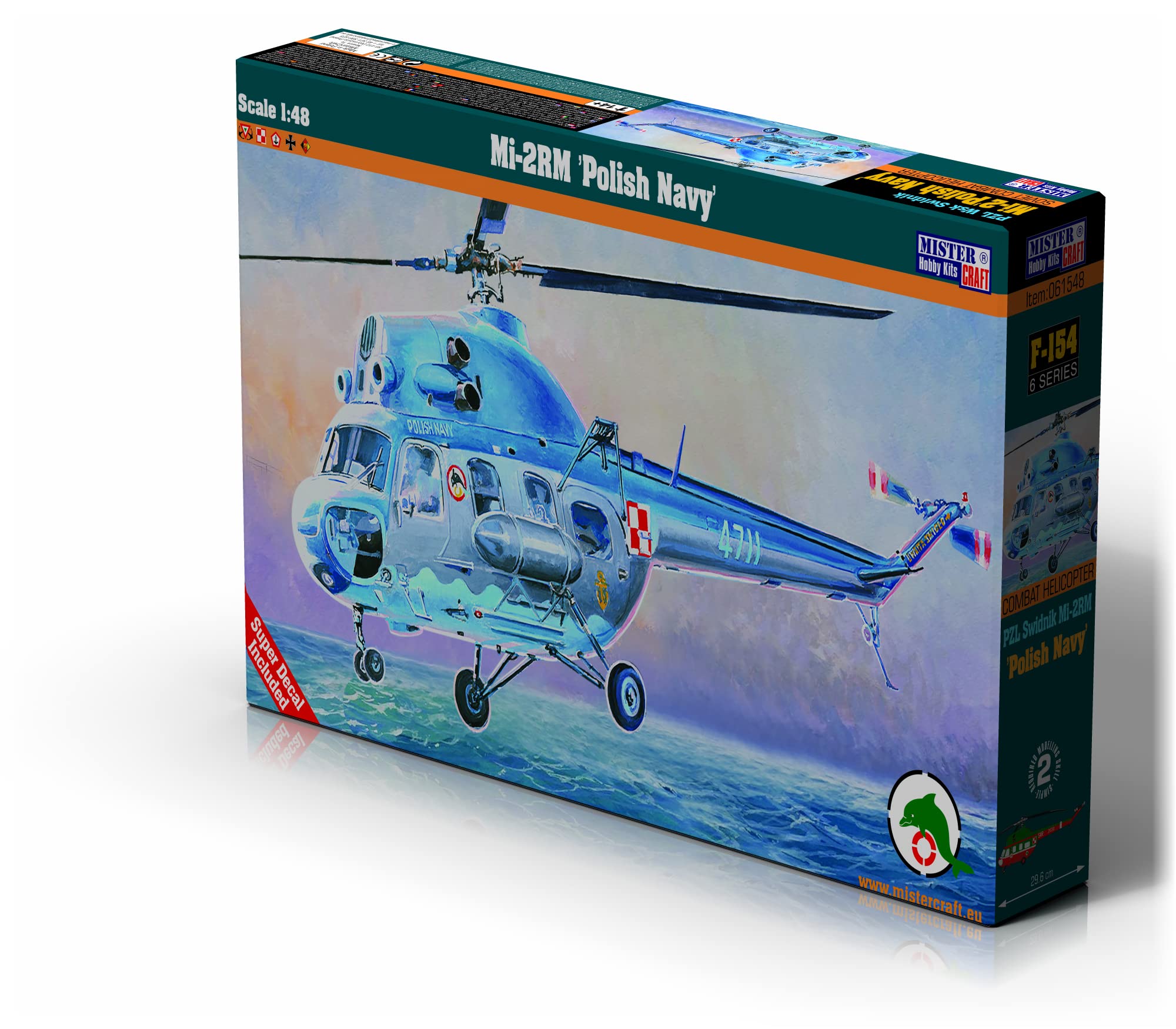 Mistercraft Mi-2 RM Polish Navy – Modellbausatz 1:48, 101 Teile, 296x252 Mm, Bausatz Mit Kleber