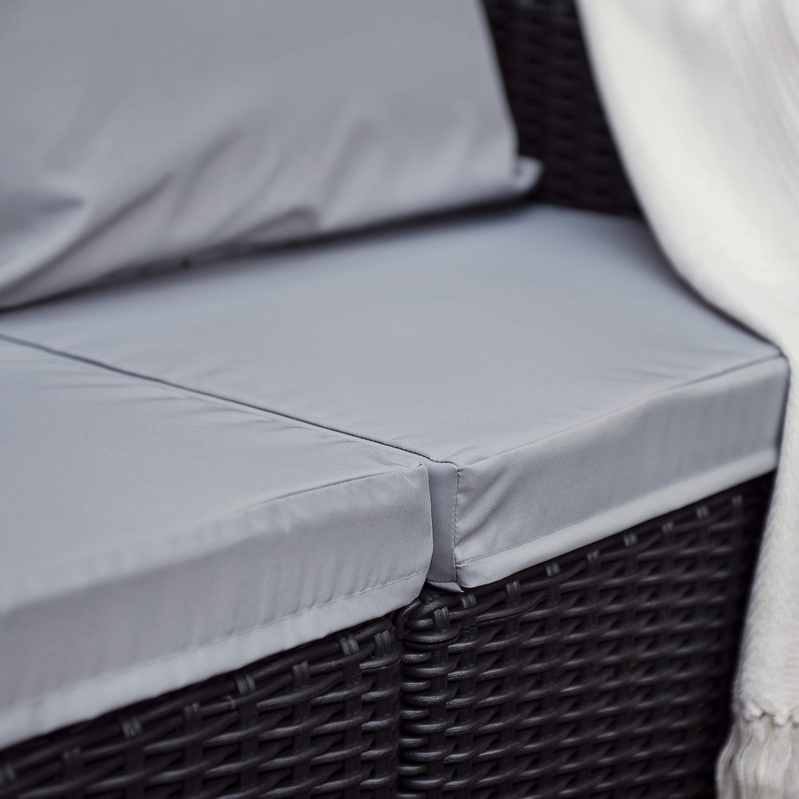 Gardenista Lot de 8 coussins de chaise d'extérieur pour meubles en rotin | Coussins de meubles de jardin pour Californie | Résistants à l'eau, rembourrage de chaise de patio | Légers et durables(gris)