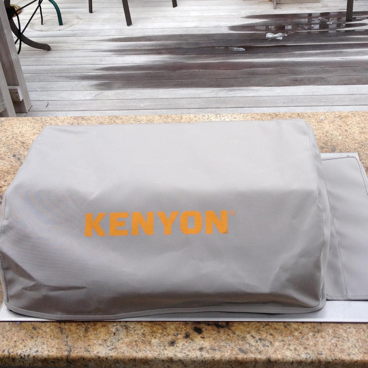 Kenyon A70017 Texan Grill Cover, Custom Fitted Cover for Texan Built-in Grills, Clips to lid, Waterproof and Stain Resistant, Gray