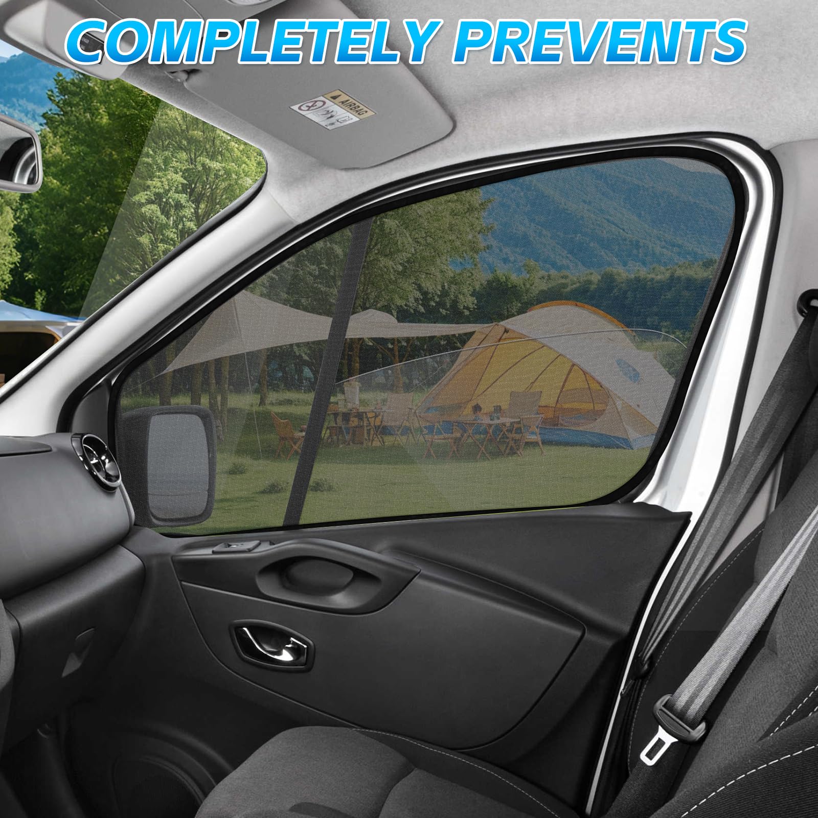 Insektenschutzgitter Compatible con Renault Trafic/F-iat Talento/O-Pel Vivaro 2014-2025,Mosquitera Magnética para Puertas Delanteras (Par), Mosquiteras Transpirables para Camping al Aire Libre