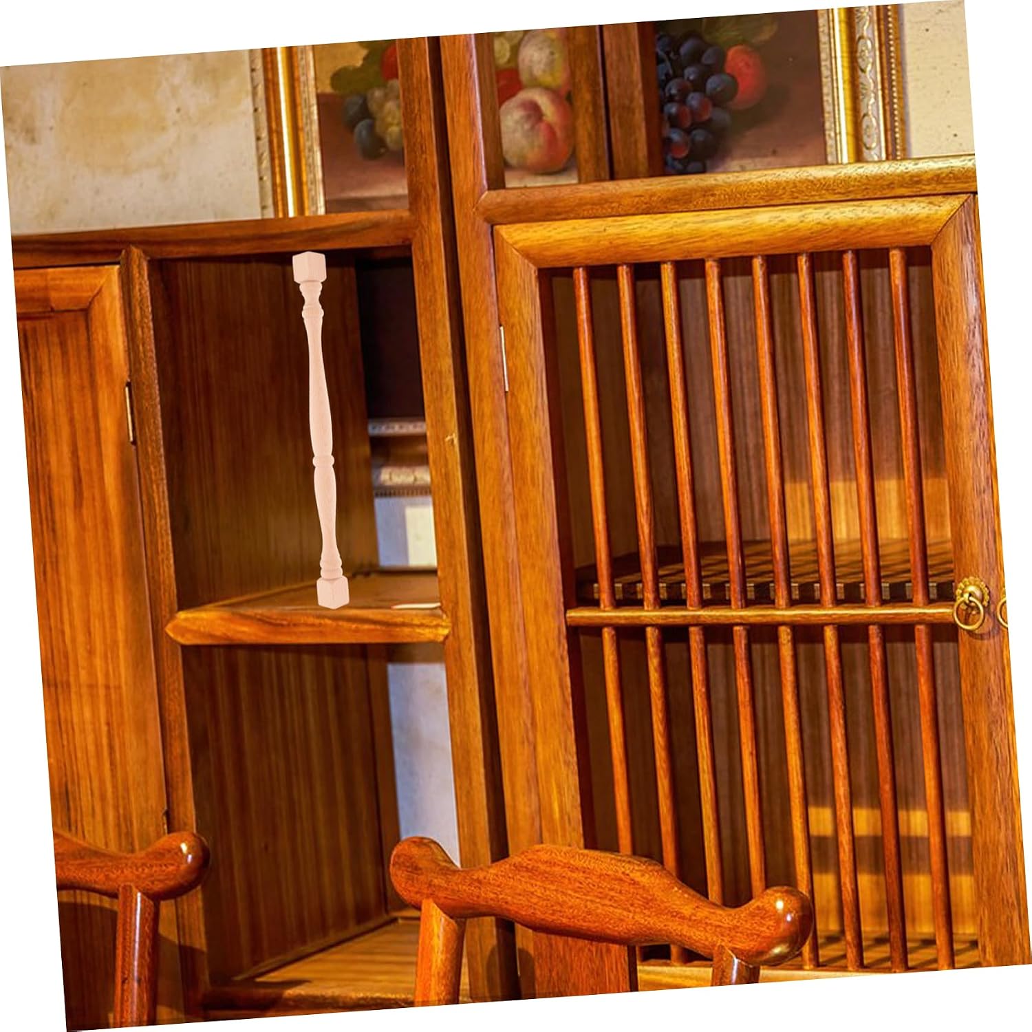 jojofuny Solid Wood Pillar Unfinished Wood Baluster for Staircase Porch Column Wrap Decorative Spindles