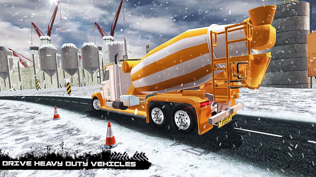 Snow Plow Winter Simulator Excavator Driver 3D：ヘビースノーショベルクレーンリアルドライバー