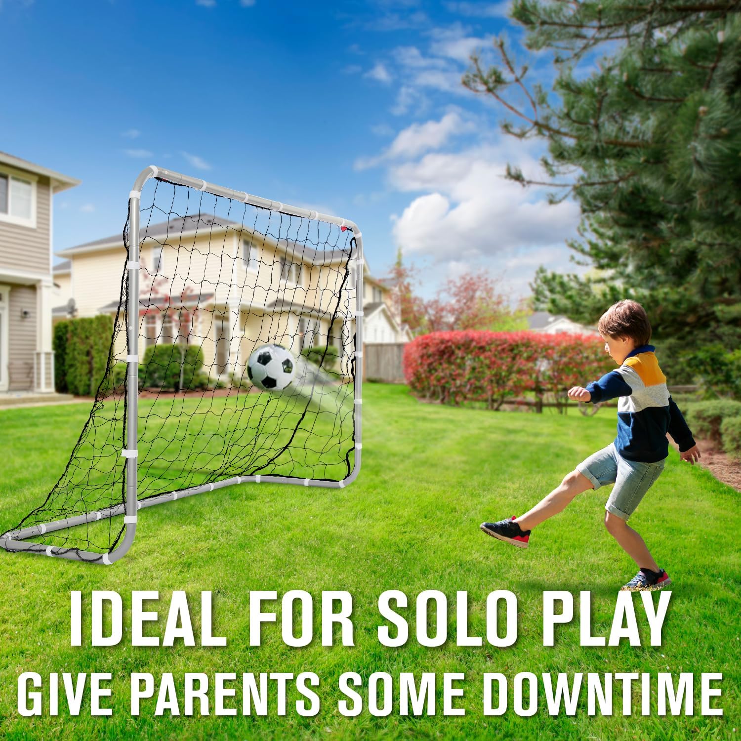 Soccer Goal Soccer Net/Backyard Football Goals, 6x4 Steel Metal Frame - Durable All Weather