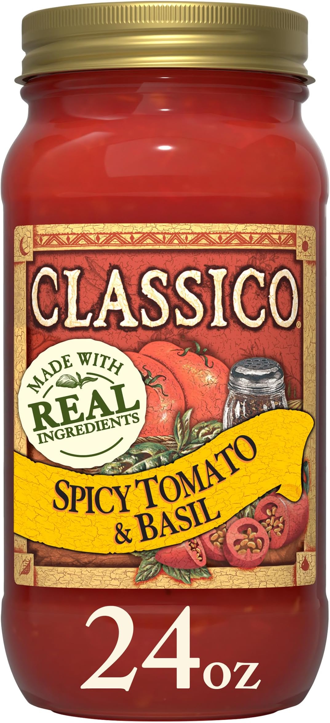 Classico Spicy Tomato & Basil Spaghetti Pasta Sauce (24 oz Jar)