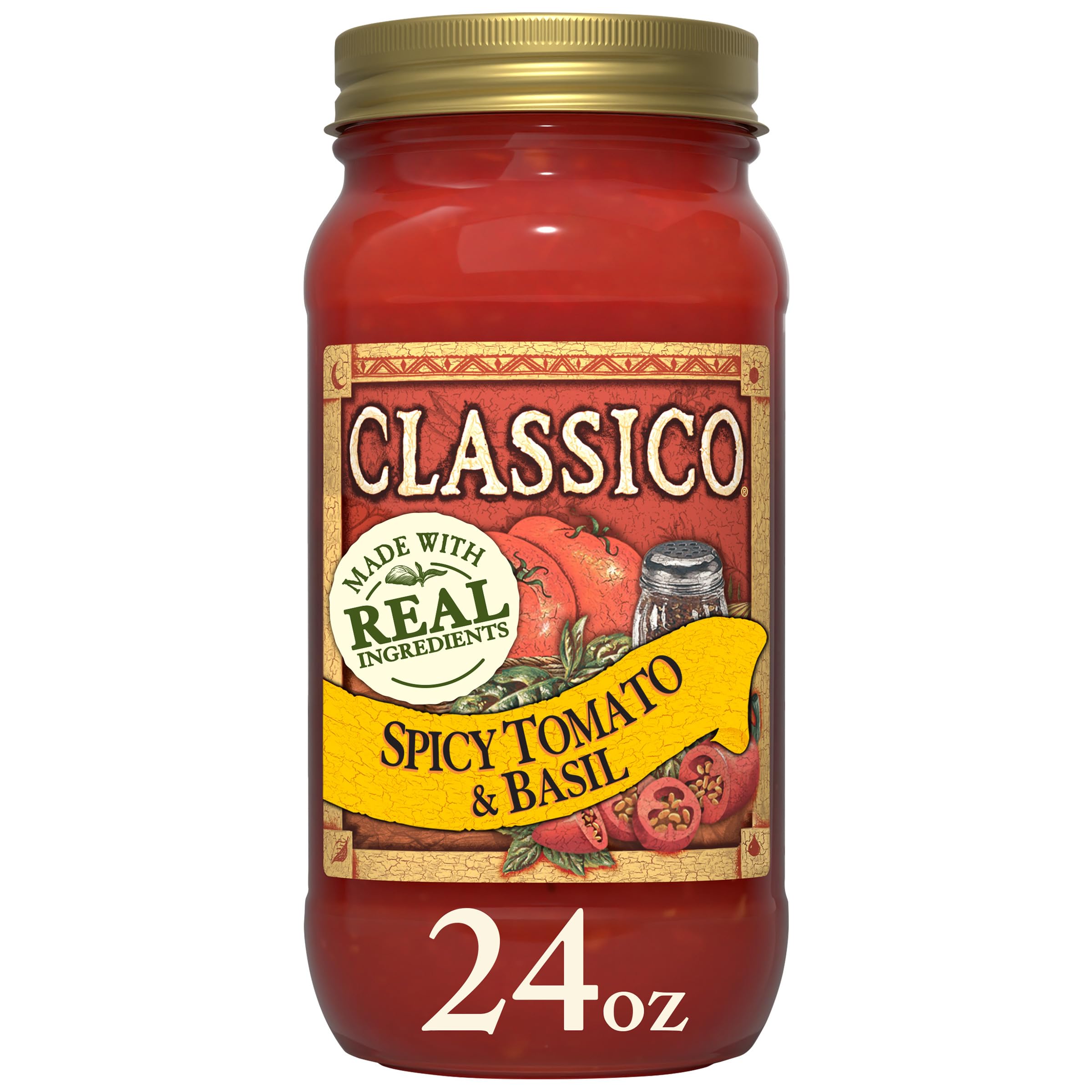 Spicy Tomato & Basil Spaghetti Pasta Sauce (24 oz Jar)