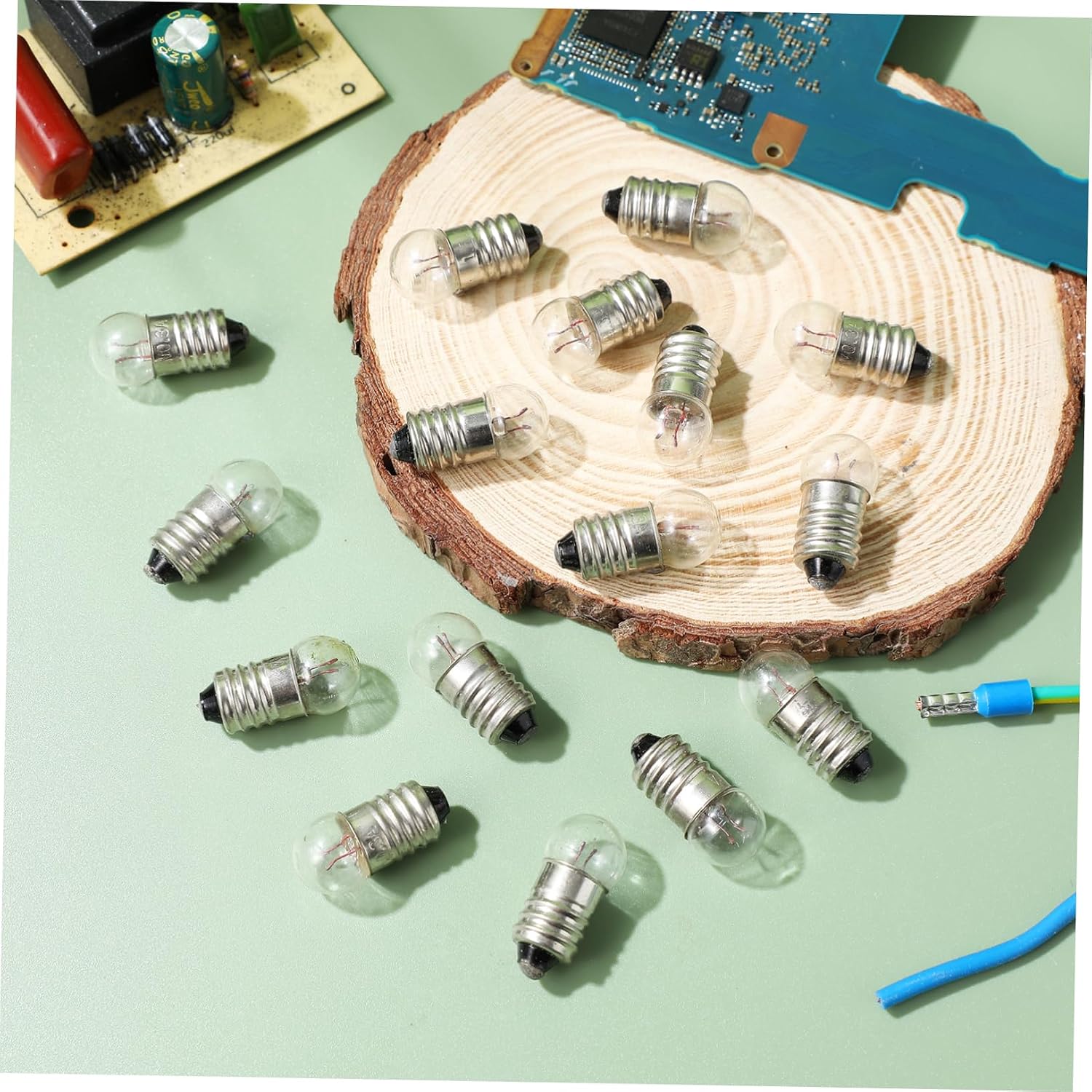 Angoily 50pcs Small Light Bulbs Miniature Lamps for DIY Teaching for Physical Classroom Circuits Experiments