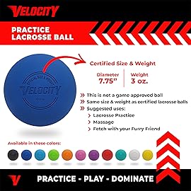 Velocity Practice Lacrosse Balls - 1, 2, 3, 6, 12, 18, 24, 36, 60 and 120 Packs - Official Size and Weight - Royal Blue
