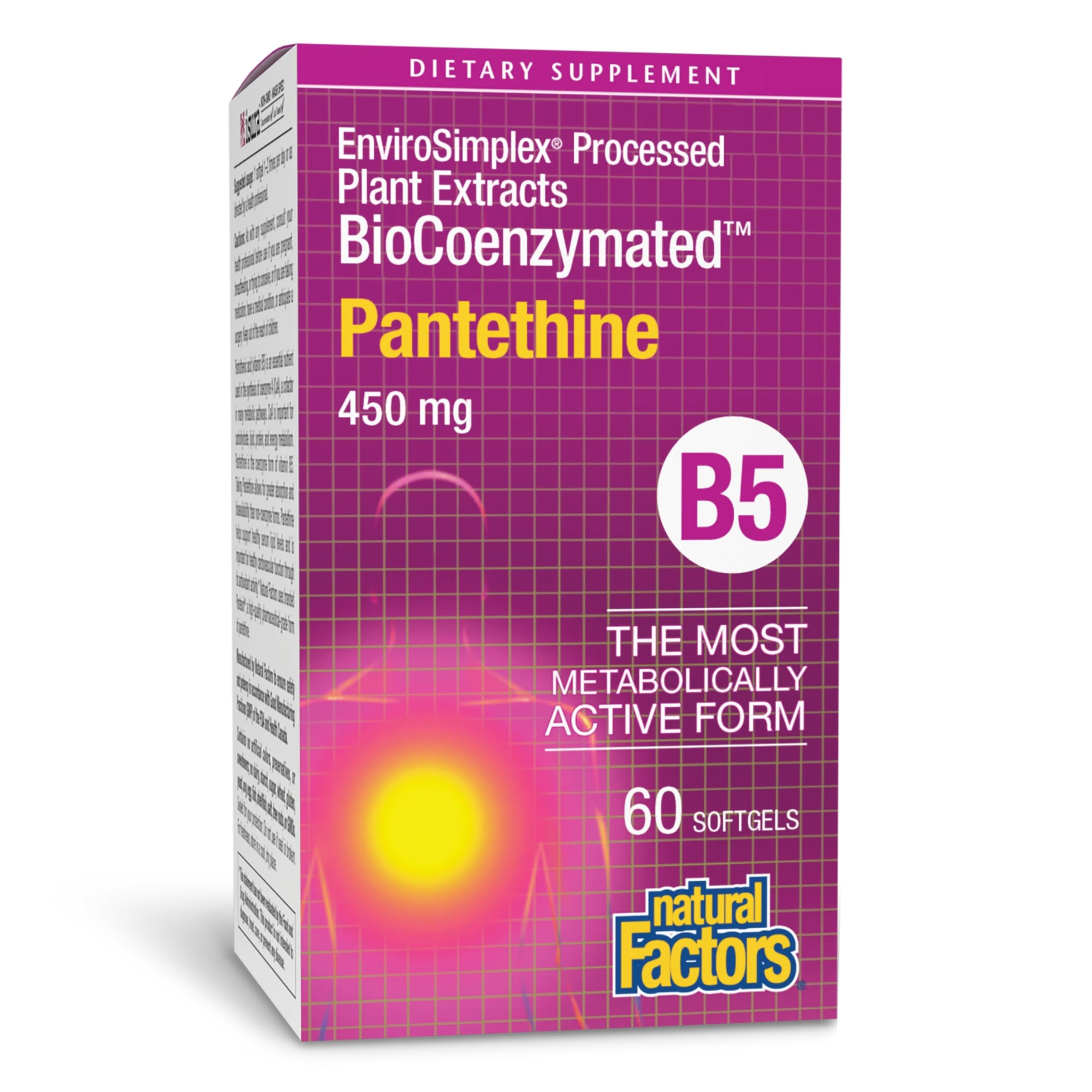 Natural FactorsB5 Biocoenzymated Pantethine, 450 Mg, 60 Softgels