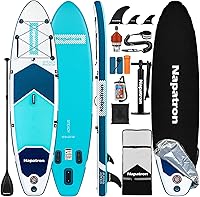 Napatron 10'6" Inflatable Stand Up Paddle Board SUP - Ultra Lightweight 18.3 lbs, Wide 33" Stable All-Around with Paddle, Anti-Slip Deck, Leash & Bag