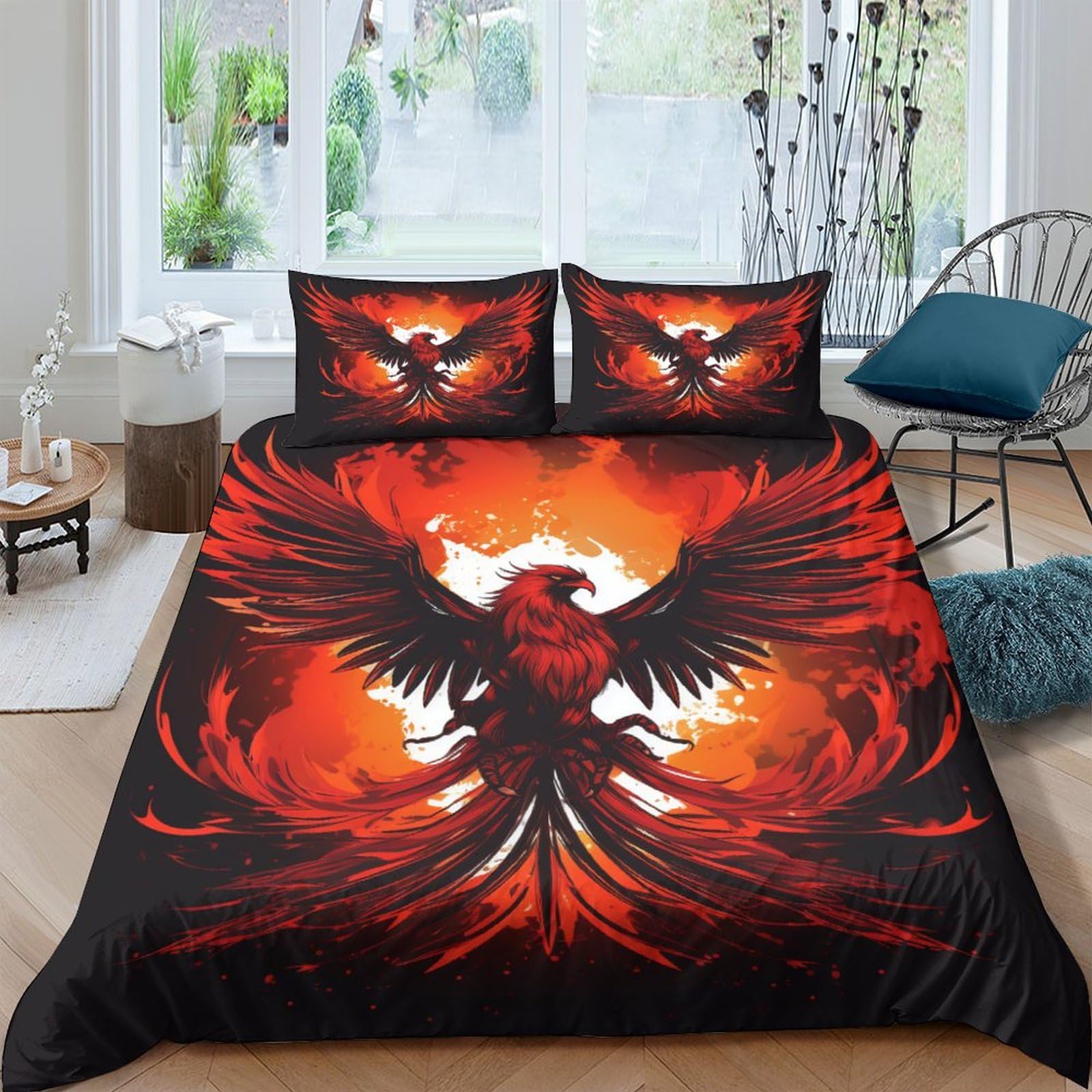 Parure de lit aigle 3D en microfibre 200x200 cm avec 2 taies
