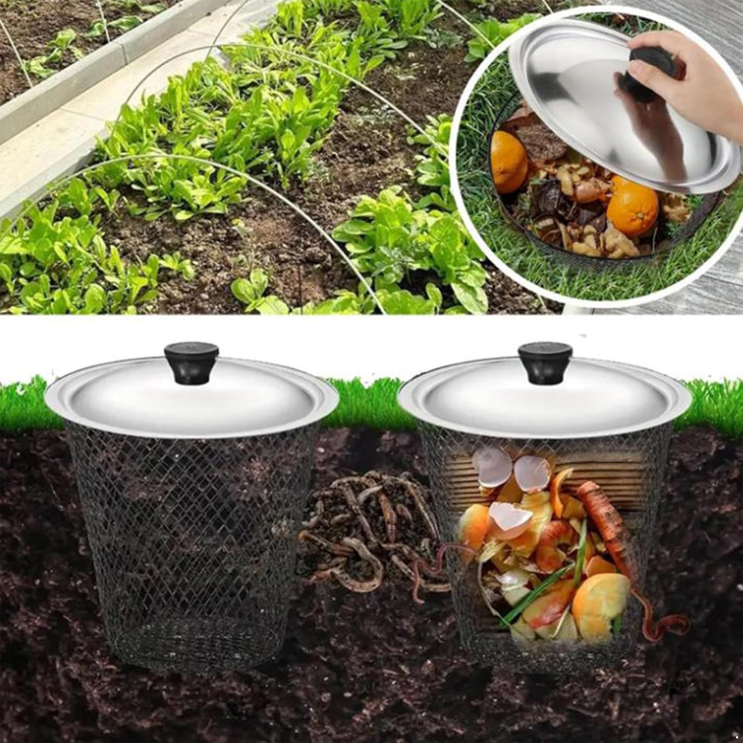 2/4 Pack Worm Composter Worm Bin Recycling Supply 2 Sets One Size