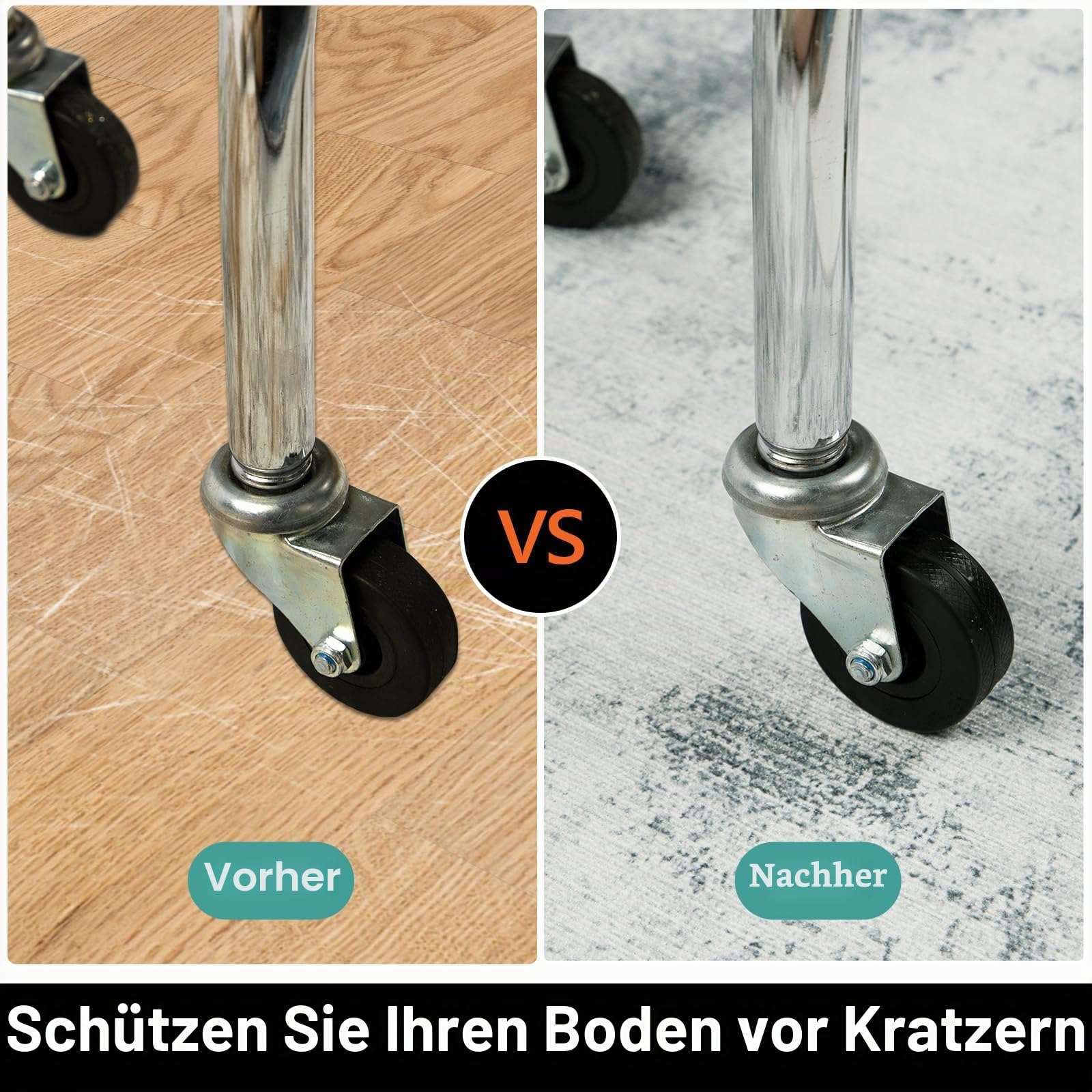 Famibay Bodenschutzmatte Grau 90x120cm Bürostuhl Unterlage Gummi Unterlage Schreibtischstuhl Matte für Büro und Zuhause Hartböden Parkett Schutz rutschfeste Waschbar Kratzfest