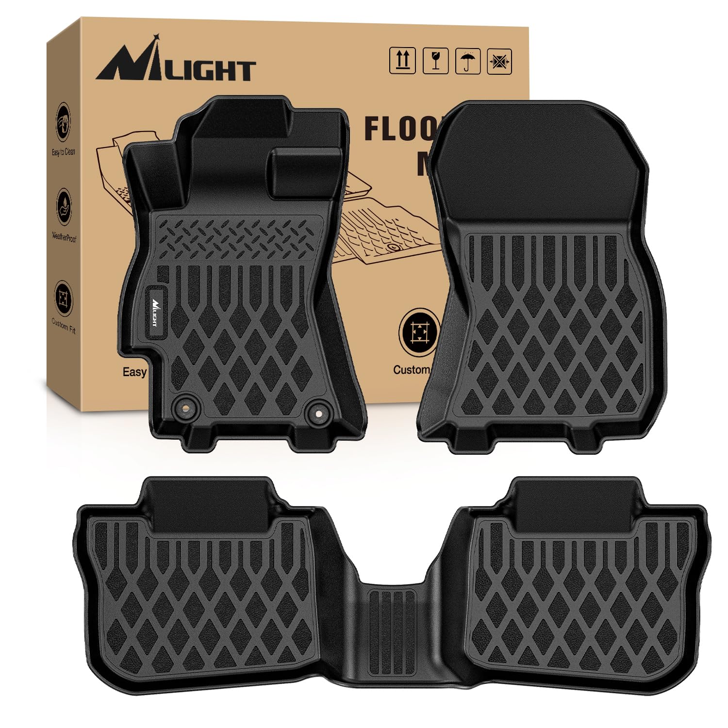 Nilight TPE Floor Mats for Subaru Outback Legacy 2010 2011 2012 2013 2014 All Weather Custom Fit Heavy