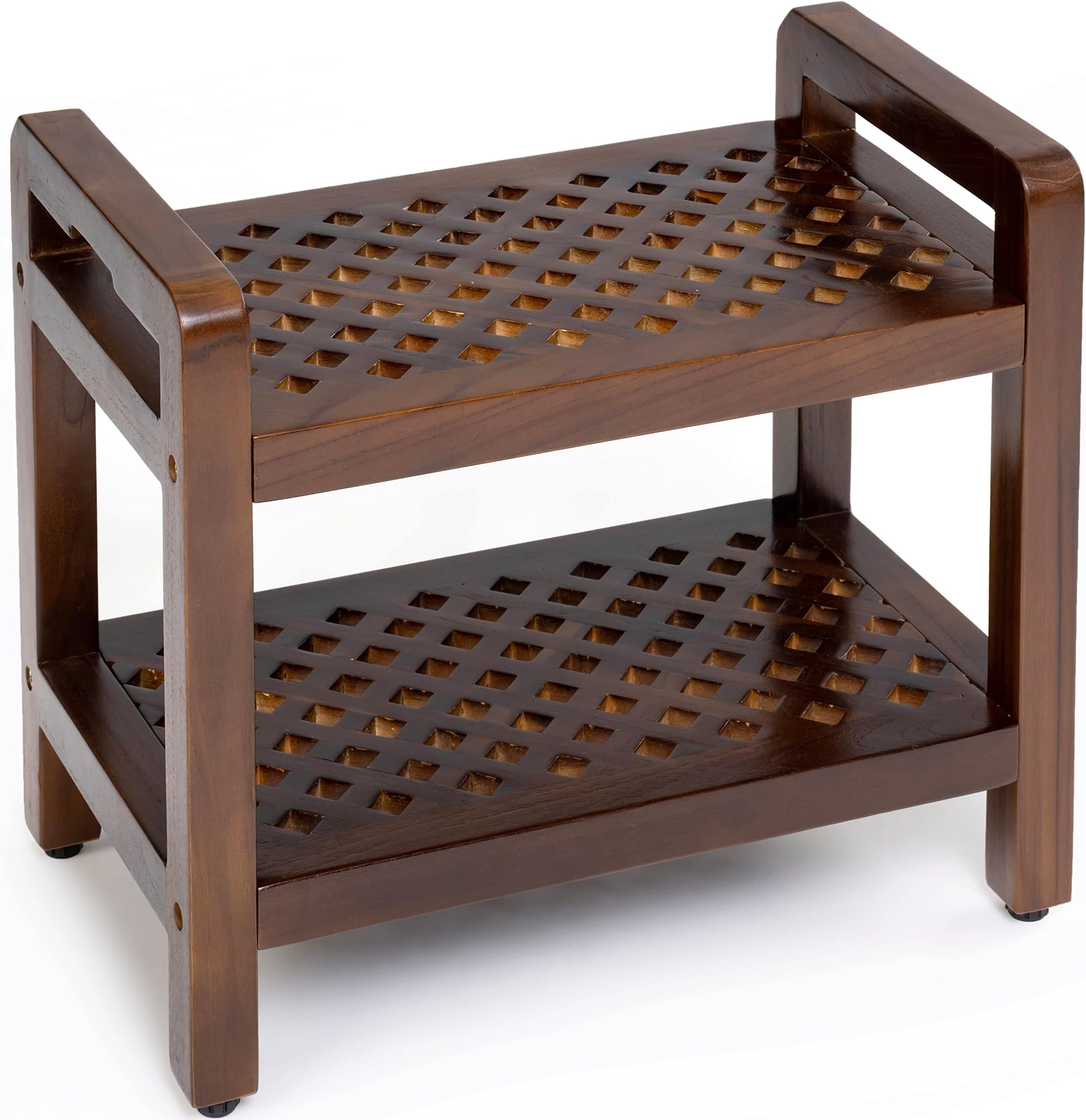 ALATEAK Shower Seat Bench with Storage Shelf for Seating, Support & Relaxation, Spa Bath Bench Stool Perfect for Indoor or Outdoor Use