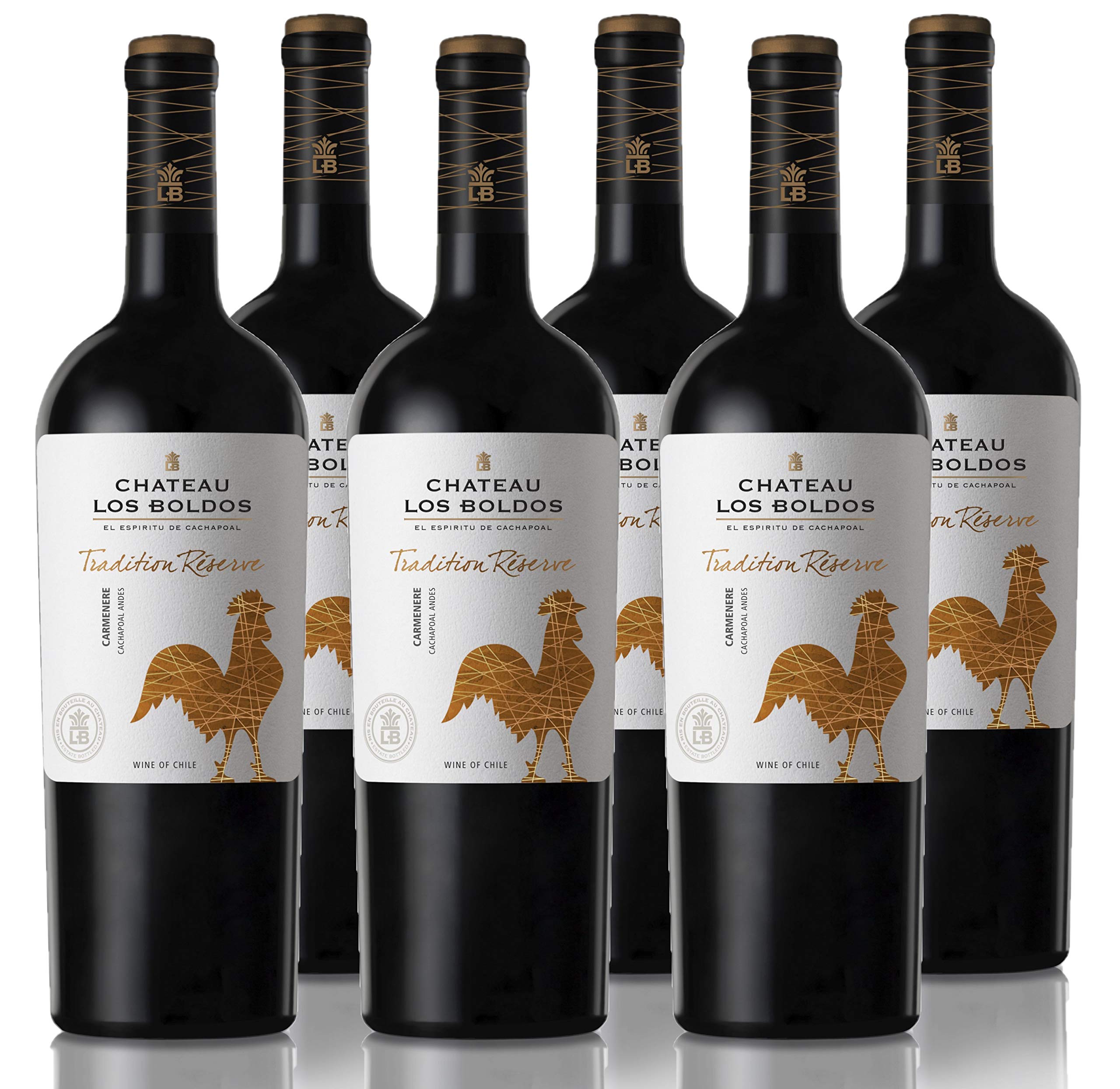 Vino Tinto Los Boldos Tradition Réserve Carménère - 6 botellas de 750 ml - Total: 4500 ml