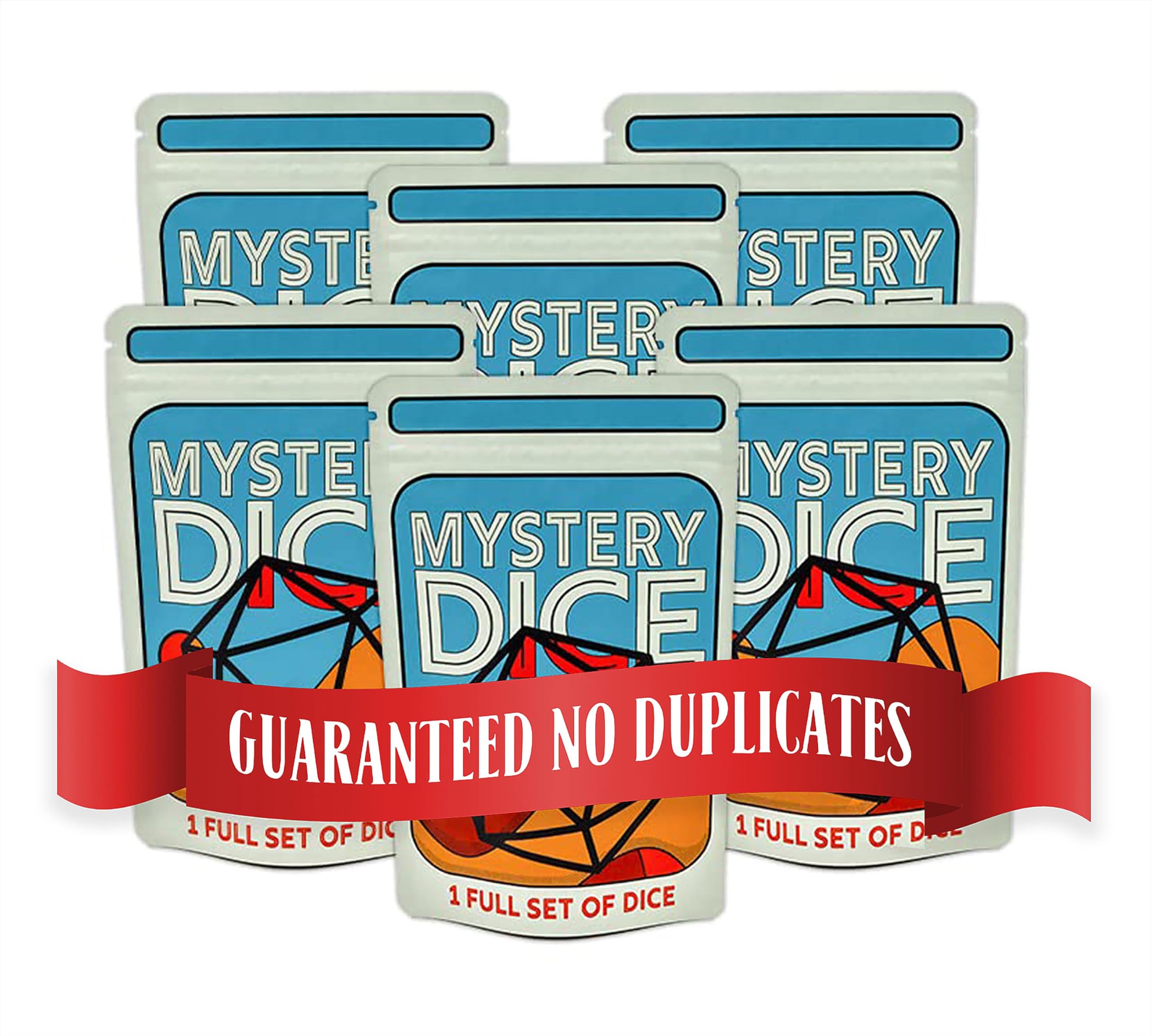 1985 Games Mystery Dice, Set of 7 Polyhedral Dice, Wide Range of Patterns, Gaming Dice, Suitable for Role Playing, Table Games (Pack of 6)