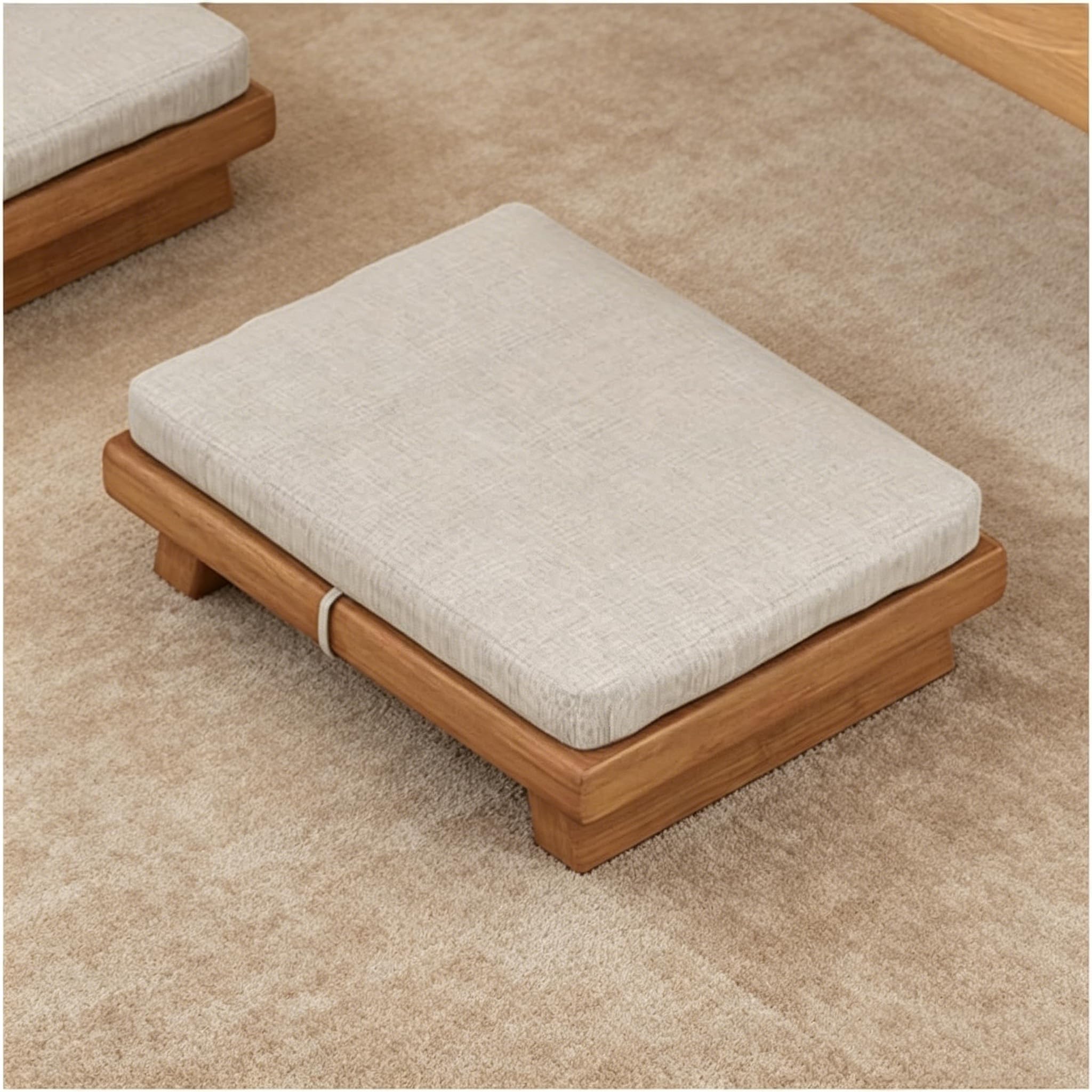 Silla de meditación de suelo, silla de cojín tatami de madera, silla de salón con ventana de bahía con cojín suave, para leer, televisión, juegos en dormitorio, dormitorio y rincones de ventana de