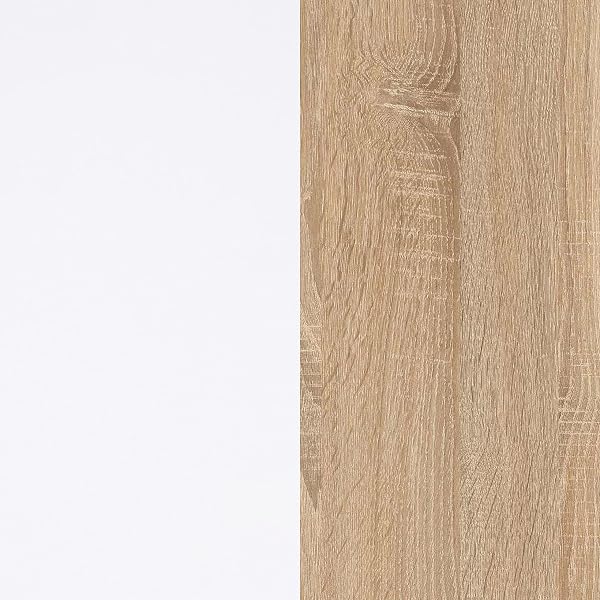 Habitdesign – Mesa Auxiliar Fija, Mesa para Comedor o Cocina, hasta 4 Comensales, Color Blanco Artik y Roble Canadian, 108,5x67x78 cm - Modelo Cloe - 4