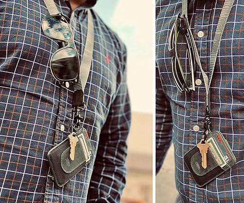 Miniatura 4 de POCKT - Llavero con cordón para cuello para hombre y mujer, para portador de identidad, con 2 llaveros