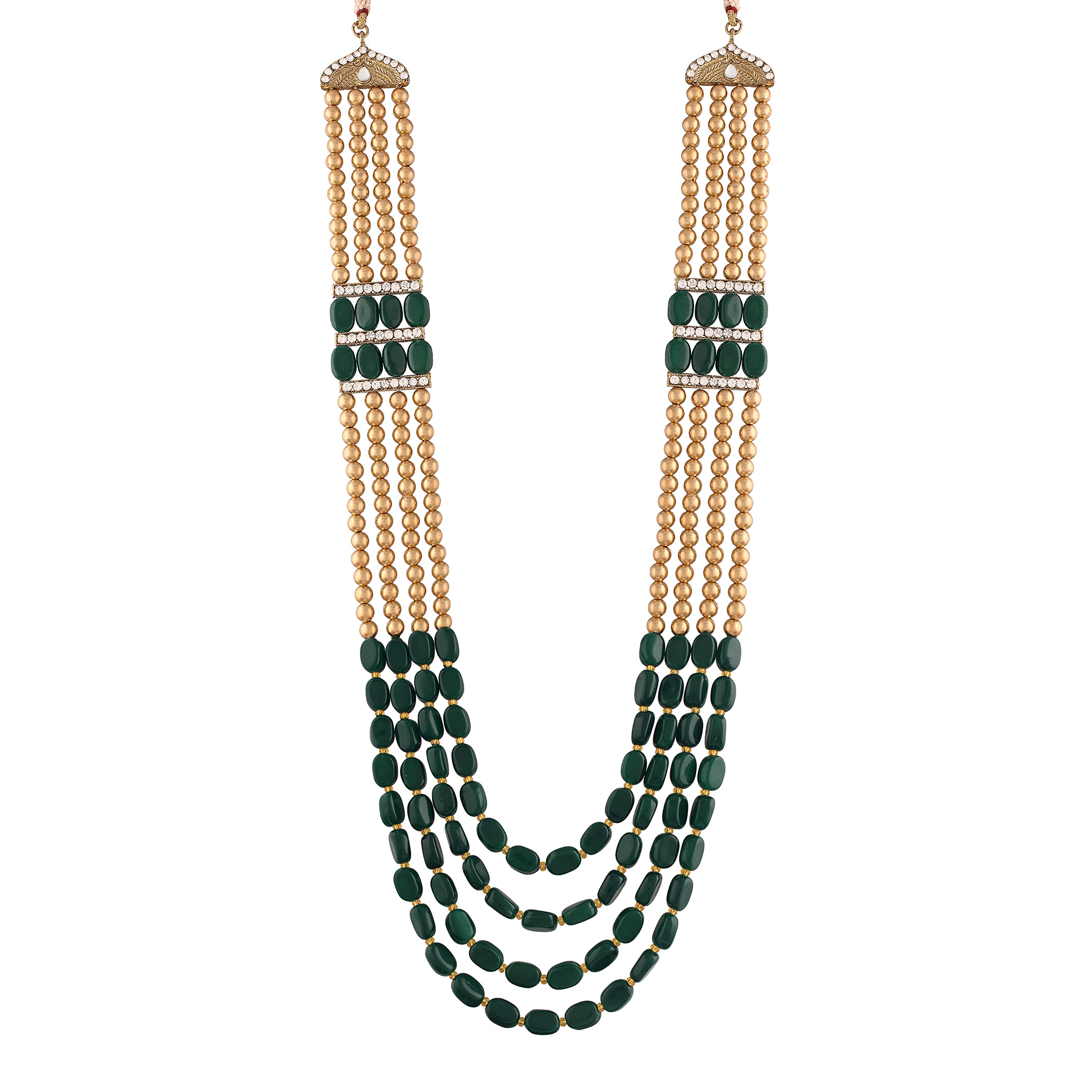 I Jewels 4 Layered Traditional Gold Plated Dulha Moti Mala with Beads Maharaja Haar/Groom Necklace for Men (MLP37G) (B09F9BHDTK) Amazon Price History, Amazon Price Tracker