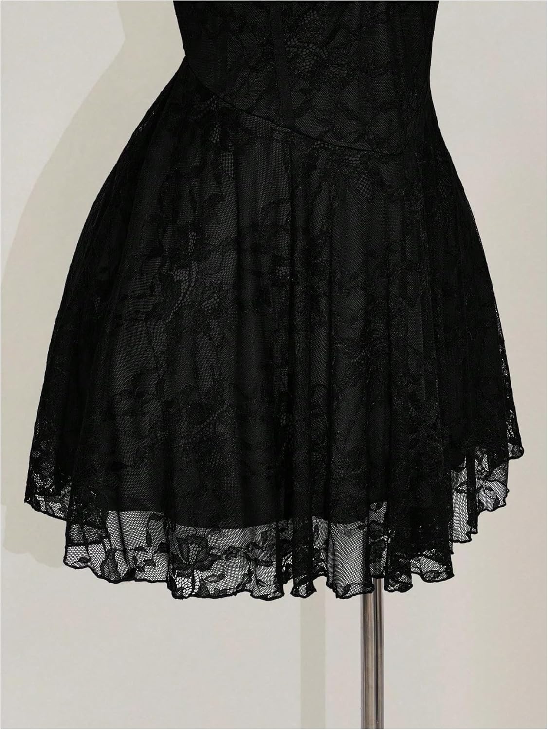 Women's Plus Size Y2k Floral Gothic Dress Mesh Lace Goth A Line Mini Dresses Grunge Ruched Short Cami Sundress - Image 2