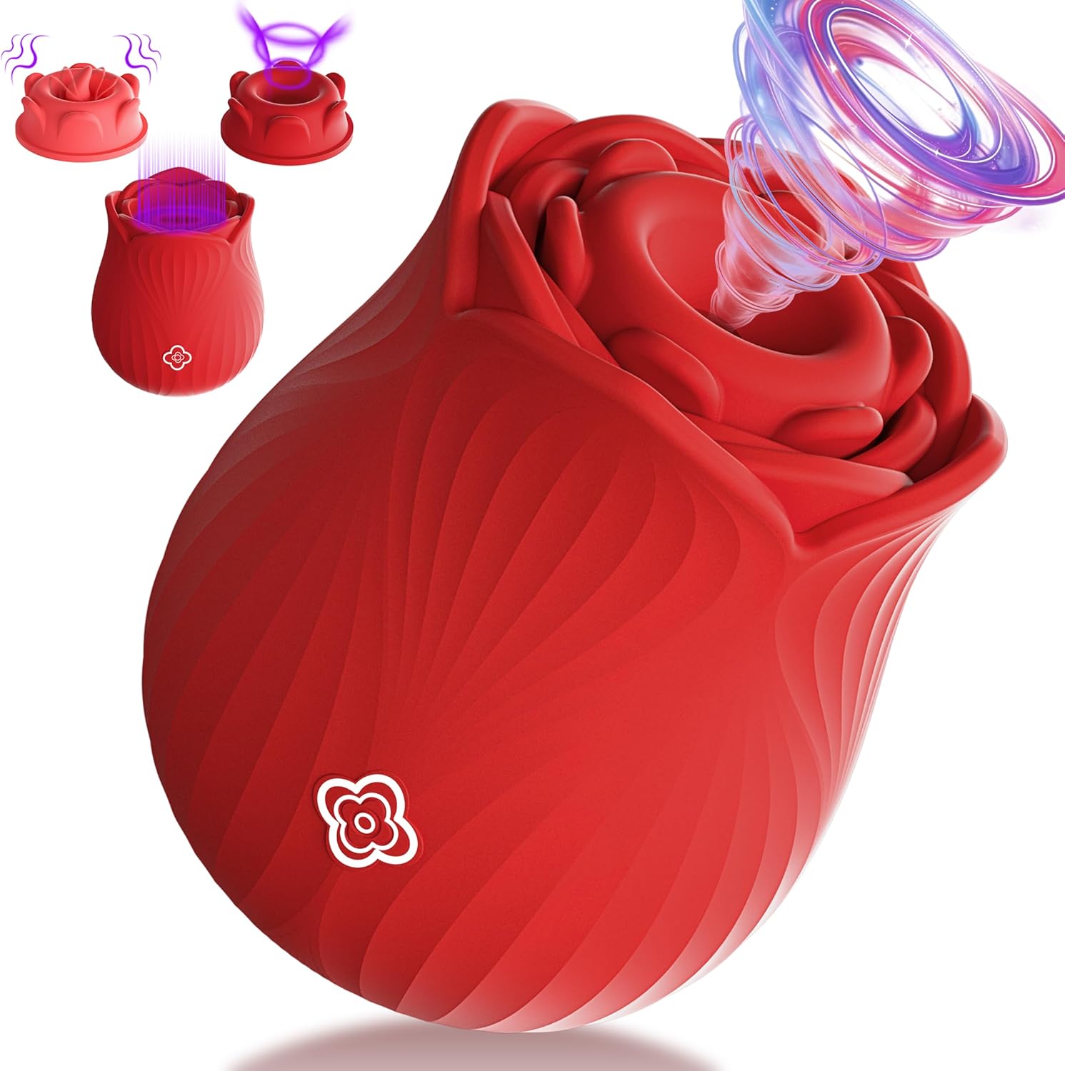 Rose Toy for Women Sex Toy, Vibrator with Tongue Licking & Sucking Vibrator and Detachable Head, 10 Sucking & 10 Tongue Licking Modes Clitoral Stimulator Sucker Adult Toy for Couples