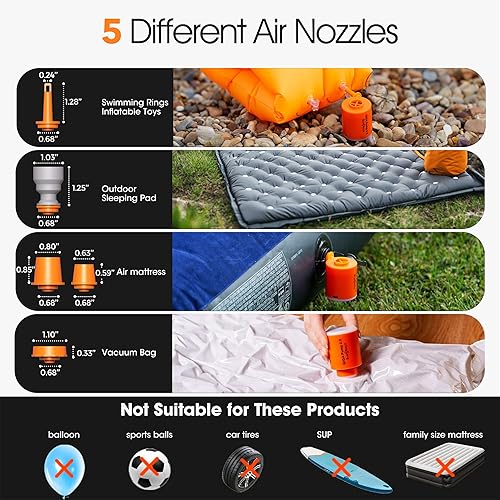 Miniatura 3 de Portable Air Pump for Inflatables, Ultra-Light 2.8oz Rechargeable Mini Air Mattress Pump with Camping Light, Inflate Deflate for Air Mattress,Pool