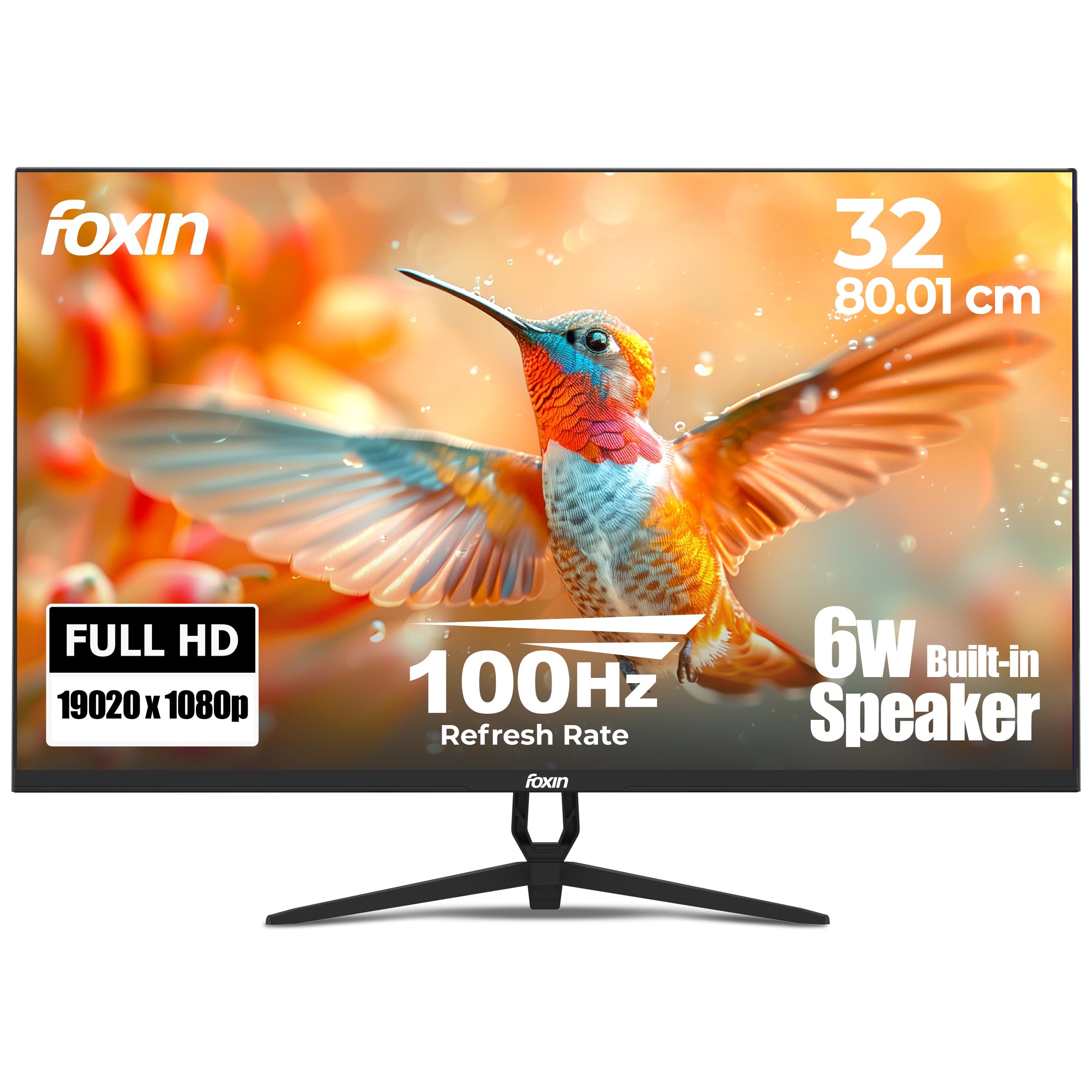 Foxin Elite 32 Inch FHD Flat LED Monitor, 75Hz Refresh Rate, VA Panel, 1ms Response Time, Built-in Speakers, HDMI & VGA Ports, Anti-Glare, Frameless, Wall Mountable – Black-image-39