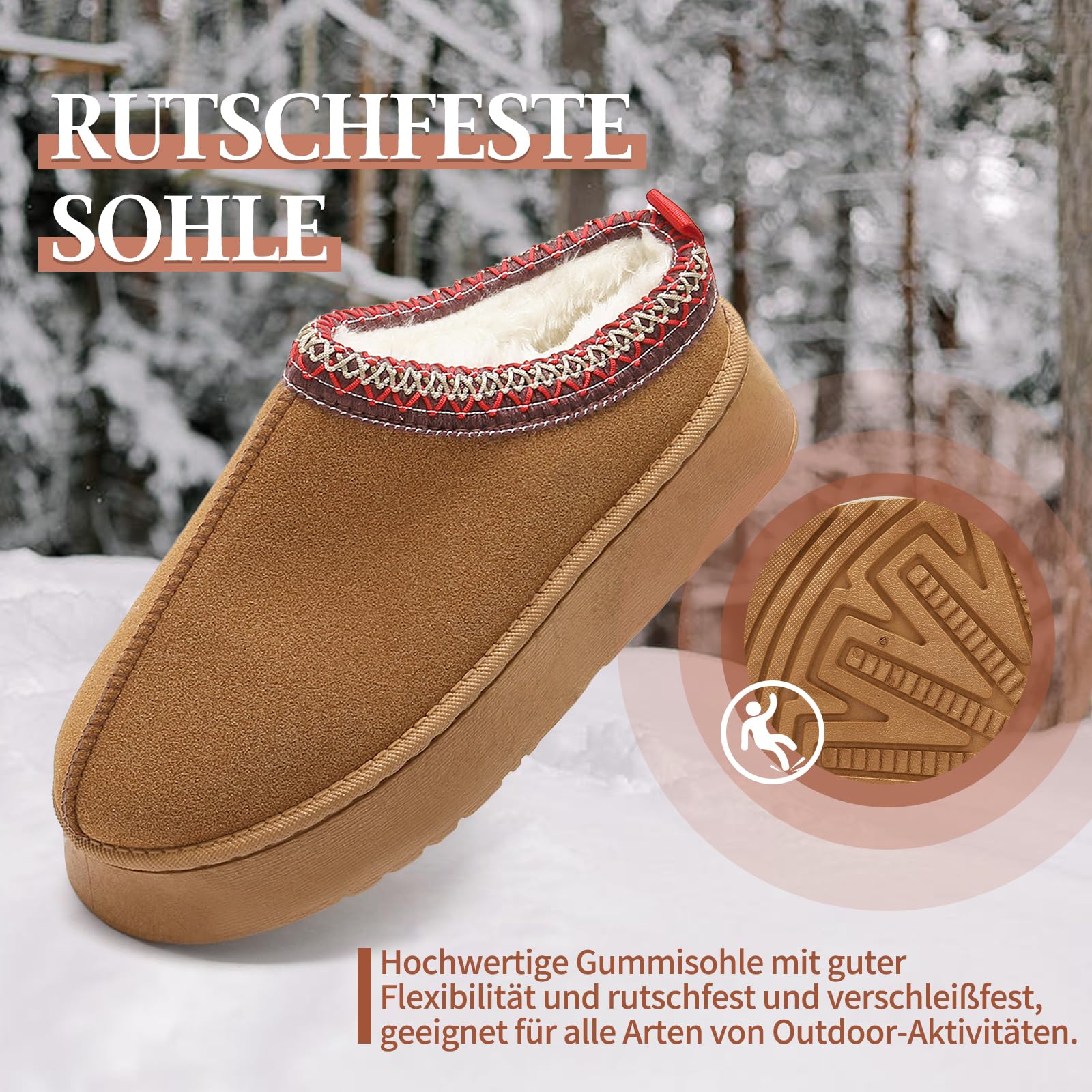 Rumkok Stivali Da Neve Donna, Invernali Caldo Comode Moda con stivali con pelo Scarpe, Leggeri e Antiscivolo Breve Doposci Stivaletti Scarponcini Scarpe Stivali per Esterni