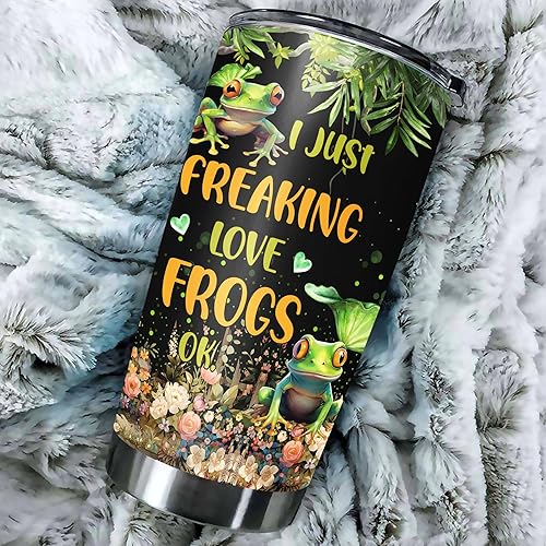 Miniatura 5 de Vaso personalizado con diseño de rana con tapa, taza de viaje con nombre personalizado, taza con aislamiento térmico, regalos de acero inoxidable,