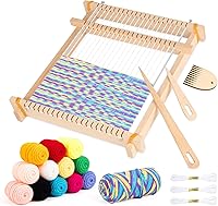 Lemonfilter 9x11 Inch Wooden Weaving Loom Kit for Beginners - DIY Tapestry Handcraft Loom with Yarns, Tools & Instructions, Ideal Gift