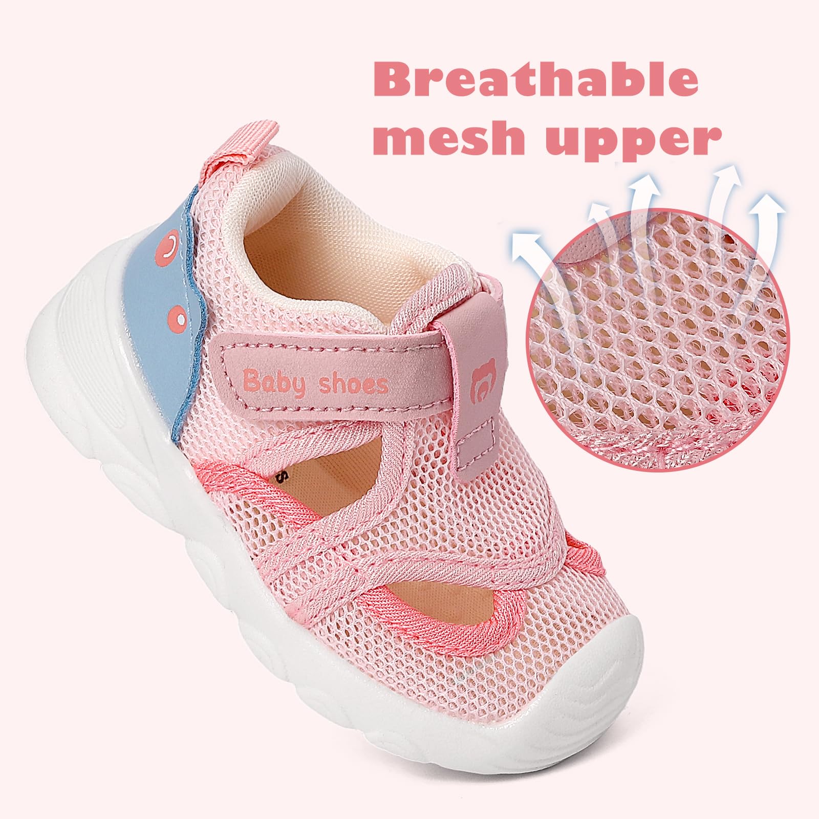 Zapatillas Verano Bebé Sandalias Primeros Pasos Niño Niña Zapatos Casual Comodas con Suela de Goma Antideslizante