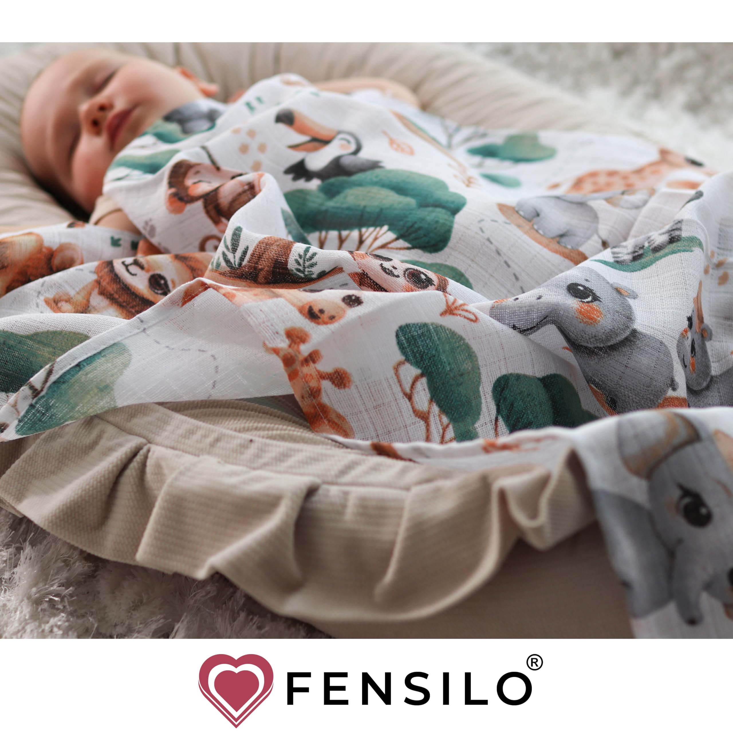 FENSILO Pieluchy muślinowe dla niemowląt, ściereczki z muślinu, 10 sztuk, 70 x 80 cm, dla niemowląt i noworodków, muślinowe ściereczki dla chłopców i dziewczynek, bawełniane ściereczki do sprania,