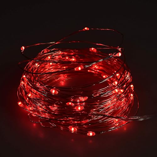 Miniatura 7 de Allgala 1 paquete de 100 luces LED de cobre con cable impermeable parpadeante de 33 pies para Acción de Gracias, Navidad, boda, cumpleaños,