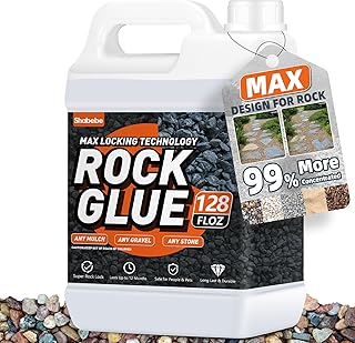 Rock Glue, 1Gallon Mulch Glue for Landscaping, Fast-Dry Strong Pea Gravel Stabilizer Landscape, Non-Toxic Long-Lasting Dries-Clear Strong Pea Gravel Binder for Pebble, Pine Straw for Outdoor Gardens