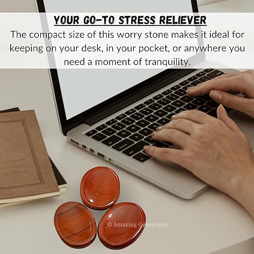 Vista 326 de Cristales de piedra de preocupación de cuarzo rosa y piedras curativas, piedras de preocupación para regalos de alivio del estrés, cristal de piedra