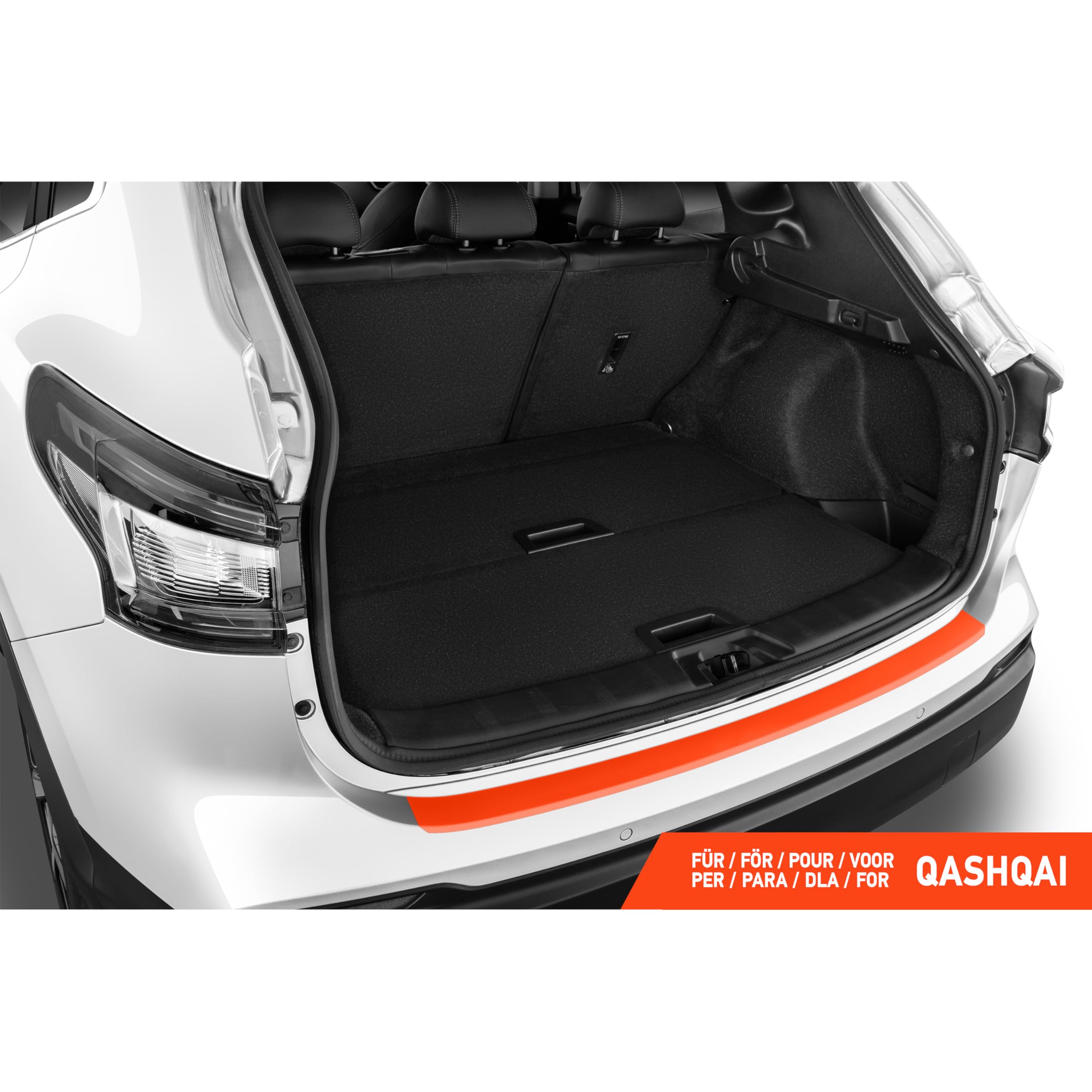 Luxshield Ladekantenschutz Folie für Nissan Qashqai 2 (II) J11 I 2017-2021 - Stoßstangenschutz, Kratzschutz, Lackschutzfolie - Carbon Schwarz