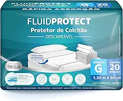 FLUID PROTECT Protetor de Colchão Descartável - 20 Unidades (150 cm X 80 cm)