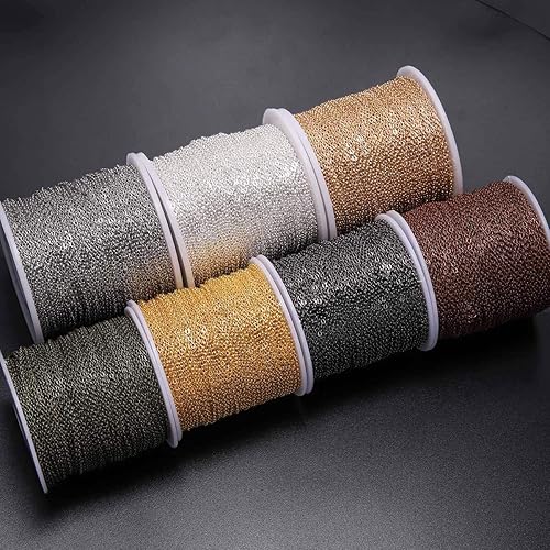 Miniatura 9 de Cadenas de eslabones de latón bañadas en oro de 1.52.02.50.138 in, cadenas de eslabones a granel para fabricación de joyas, materiales de bricolaje,