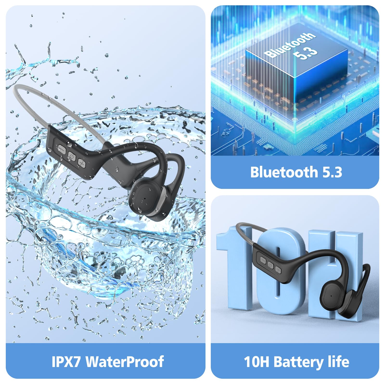 Cuffie Bambini Conduzione Ossea Bluetooth 5.3 - Auricolari Open Ear Sicuri IPX5 Per Scuola E Sport - Foto 3