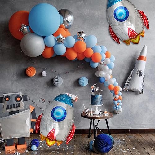 Miniatura 15 de 2 globos de aluminio con forma de astronautas grandes de Mylar para decoración de fiesta de cumpleaños con temática espacial del universo