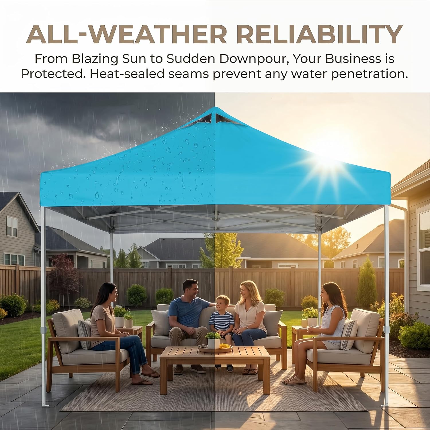 10x10 Commercial Canopy Replacement Cover with Air Vent 600D Silver Coated image 4