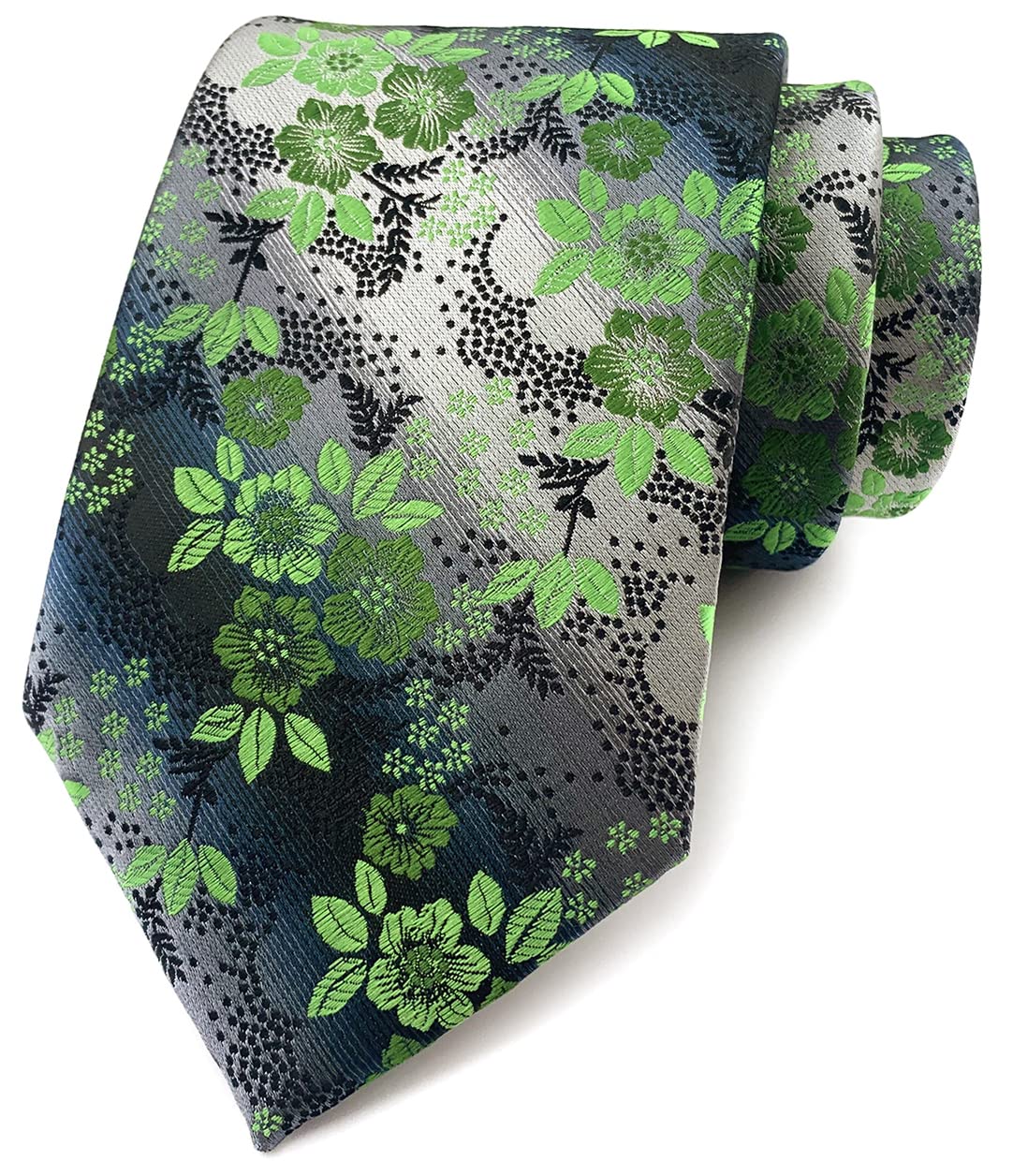 Elfeves Men's Tie Cravat Jacquard Luxury Small Floral Pattern Wedding Necktie