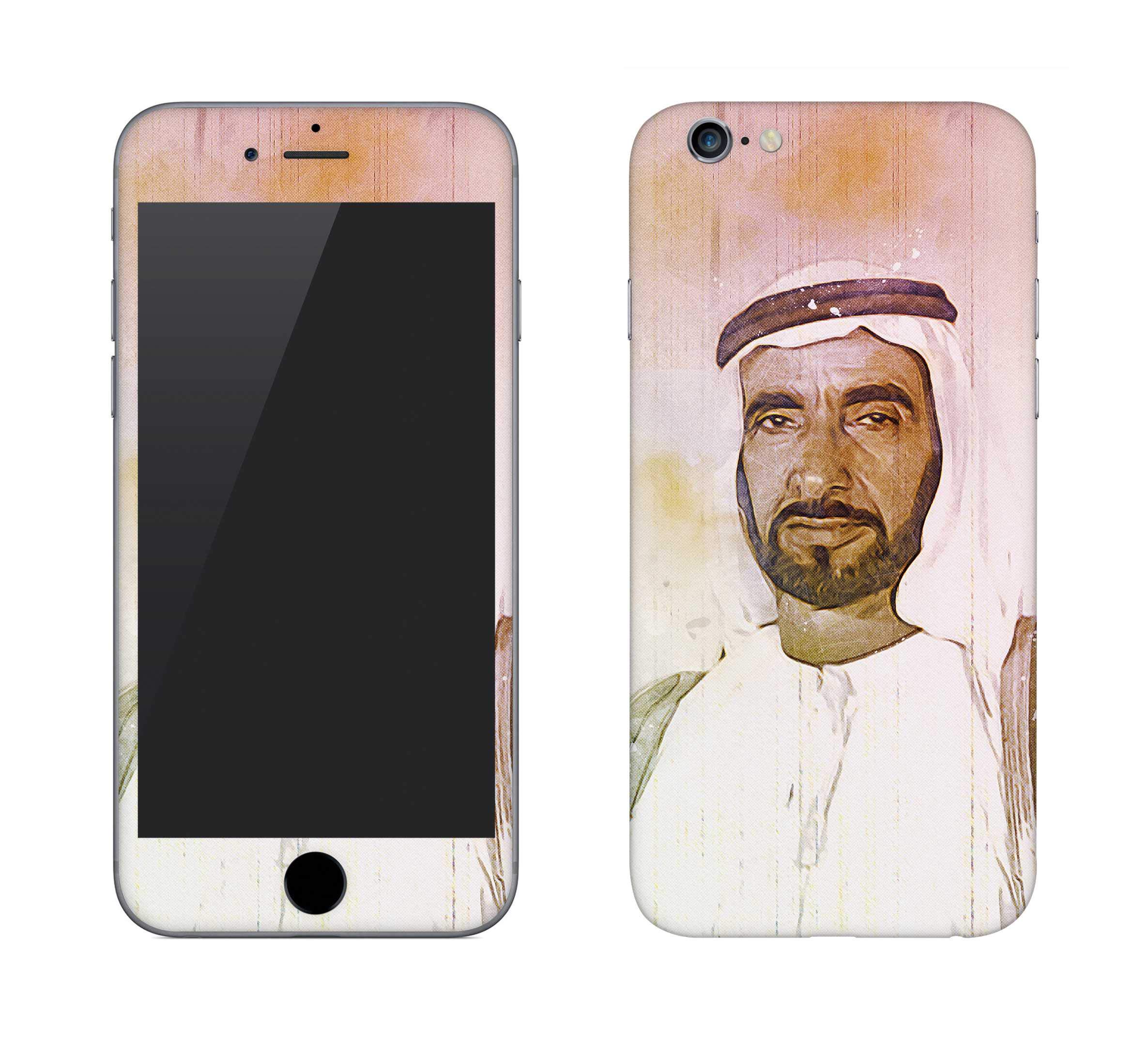 Stylizedd Ultra Premium Vinyl Skin Decal Body Wrap For Apple iPhone 6 Plus - The Wise Sheikh Zayed