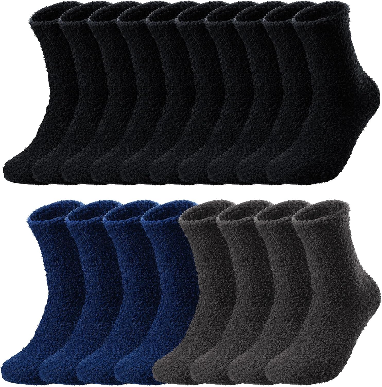 送料込+Cutecrop 18足 メンズ ファジーソックス バルク 暖かい 冬 ふわふわソックス 男性用 マイクロファイバー ソフトコーラル 毎日履ける